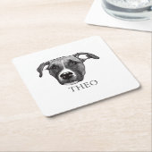 Boxer Dog Personalisiert Rechteckiger Pappuntersetzer (angewinkelt)