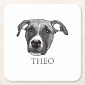 Boxer Dog Personalisiert Rechteckiger Pappuntersetzer (Vorderseite)