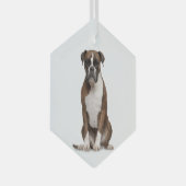 Boxer Dog Pet Animal Glass Ornament (Vorderseite Rechts)
