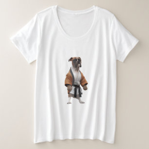 Boxer Dog Play Karate, Karate Champion Boxer Dog Große Größe T-Shirt