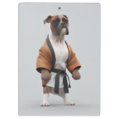 Boxer Dog Play Karate, Karate Champion Boxer Dog Klemmbrett (Rückseite)