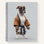 Boxer Dog Play Karate, Karate Champion Boxer Dog Notizblock (Vorderseite)