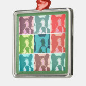 Boxer Dog/Pop Art Silbernes Ornament (Links)