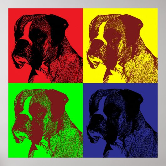 Boxer Dog Pop Art Style Poster (Vorne)
