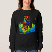 Boxer Dog Pop Surf Sweatshirt (Vorderseite)