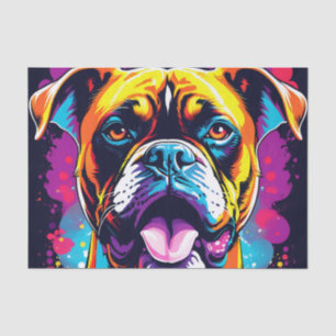 Boxer Dog Portrait Pop Art Seidenpapier
