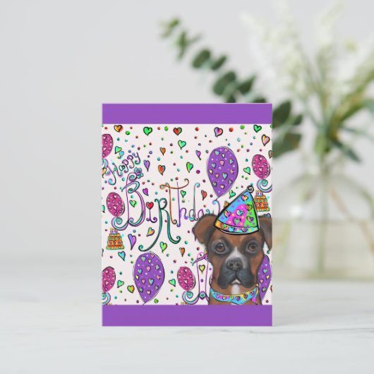 Boxer Dog Postkarte (Stehend Vorderseite)