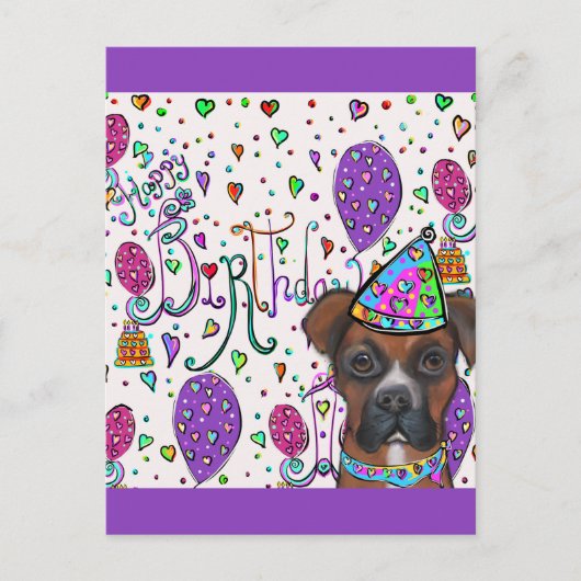 Boxer Dog Postkarte (Vorderseite)