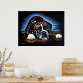 Boxer Dog Print, Poster (Küche)