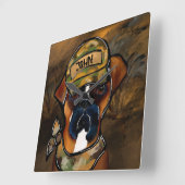 Boxer Dog Quadratische Wanduhr (Winkel)