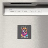 Boxer Dog Rainbow Funny My Fur Pride Magnet (In Situ (Geschirrspüler))