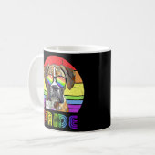 Boxer Dog Rainbow Sunglasses Lgbt Gay Lesbian Prid Kaffeetasse (Vorderseite Links)