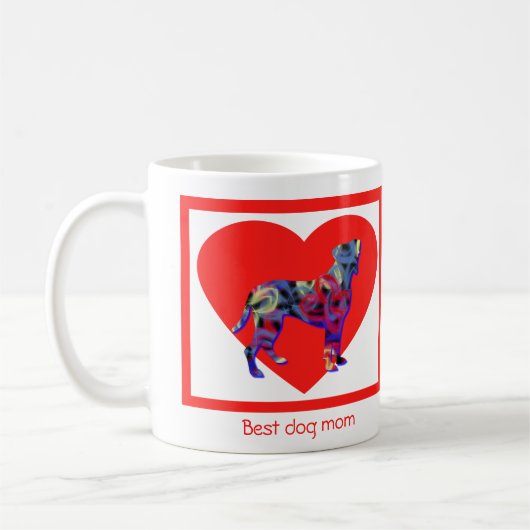 Boxer Dog Red Valentine's Day Heart Coffee Tasse (Links)