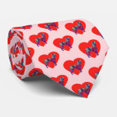 Boxer Dog Red Valentine's Day Heart Pink Necktie Krawatte (Gerollt)