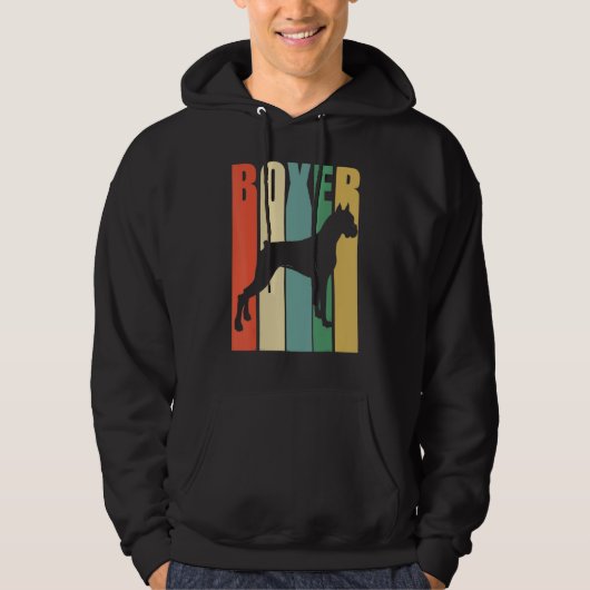 Boxer Dog Retro Hoodie (Vorderseite)