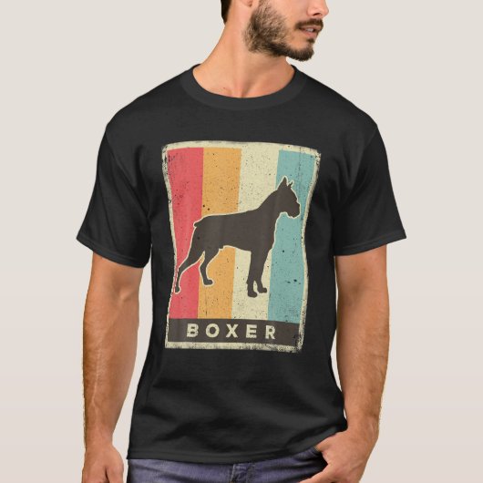 Boxer Dog Retro Vintag T-Shirt (Vorderseite)