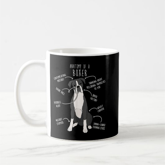 Boxer Dog Reverse Brindle Siegel Anatomie Funny Ni Kaffeetasse (Links)