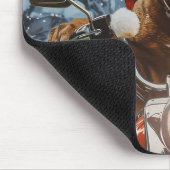 Boxer Dog Riding Motorrad Weihnachten Mousepad (Ecke)