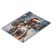 Boxer Dog Riding Motorrad Weihnachten Notizblock (Linke Seite)