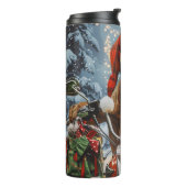 Boxer Dog Riding Motorrad Weihnachten Thermosbecher (Nach links gedreht)