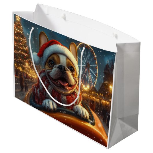 Boxer Dog Roller Untersetzer Weihnachten Große Geschenktüte (Rückseite Schrägansicht)