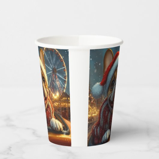 Boxer Dog Roller Untersetzer Weihnachten Pappbecher (Links)