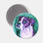 Boxer Dog Round Magnet - "Nicht ich" (Vorderseite/Rückseite)