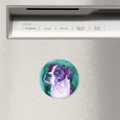Boxer Dog Round Magnet - "Nicht ich" (In Situ (Geschirrspüler))
