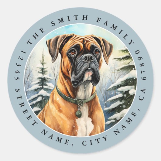 Boxer Dog Round Stickers (Vorderseite)