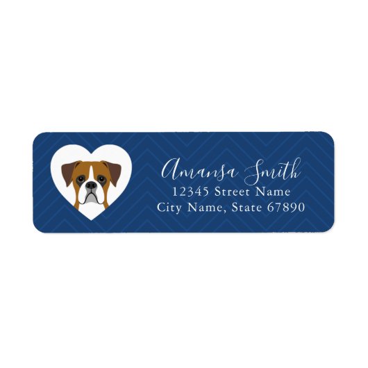 Boxer Dog Rücksendeadressen-Aufkleber (Vorne)