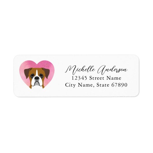 Boxer Dog Rücksendeadressen-Aufkleber (Vorne)