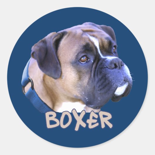 Boxer Dog Runder Aufkleber (Vorderseite)