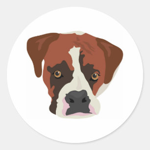 Boxer Dog Runder Aufkleber