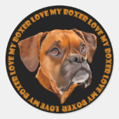 Boxer Dog Runder Aufkleber (Vorderseite)