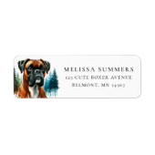 Boxer Dog Rustic Trees geben Adresse-Label zurück (Vorne)
