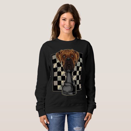 Boxer Dog Schach Sweatshirt (Vorne ganz)