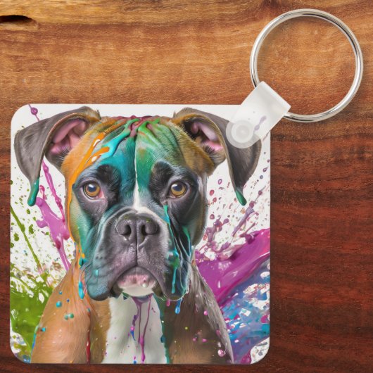 Boxer Dog Schlüsselanhänger (Rückseite)