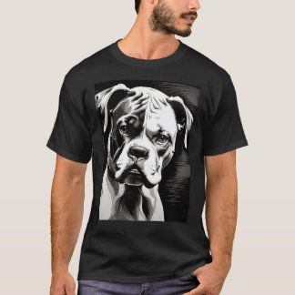 Boxer Dog (Schwarz-weißer Pop Art) T-Shirt