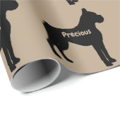 Boxer Dog Silhouette Geschenkpapier (Rolleneckpunkt)
