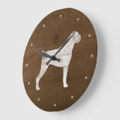 Boxer Dog Silhouette Große Wanduhr (Winkel)