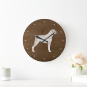Boxer Dog Silhouette Große Wanduhr (Zuhause)
