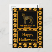 Boxer Dog Silhouette Happy Halloween Orange Postkarte (Vorne/Hinten)