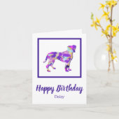 Boxer Dog Silhouette Niedlich PPY&B Geburtstag Karte (Gelbe Blume)