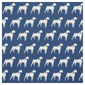 Boxer Dog Silhouette Pet Navy Blue Stoff (Muster)