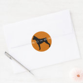 Boxer Dog Silhouette Runder Aufkleber (Umschlag)