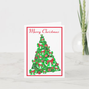 Boxer Dog Silhouette Weihnachtsbaum White Karte