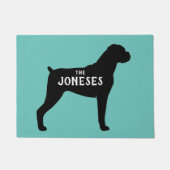 Boxer Dog Silhouette Willkommens-Mat Custom Fußmatte (Vorderseite)