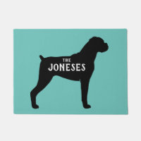 Boxer Dog Silhouette Willkommens-Mat Custom