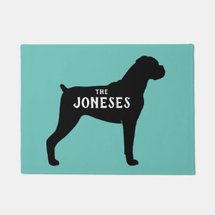 Boxer Dog Silhouette Willkommens-Mat Custom Fußmatte