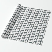 Boxer Dog Silhouette Y&B Grid White Geschenkpapier (Ungerollt)